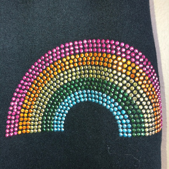 Butter black sweat pants rainbow detail Girls  L - Picture 3 of 4